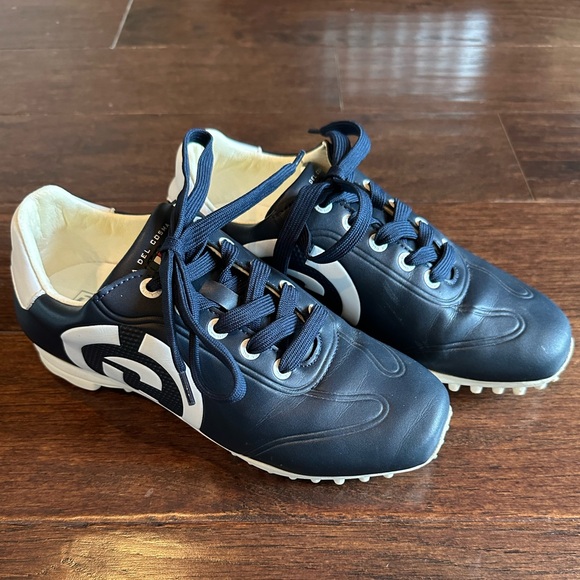 Duca del Cosma Designer Navy Blue Golf Shoes, Sz 7 - Picture 1 of 11